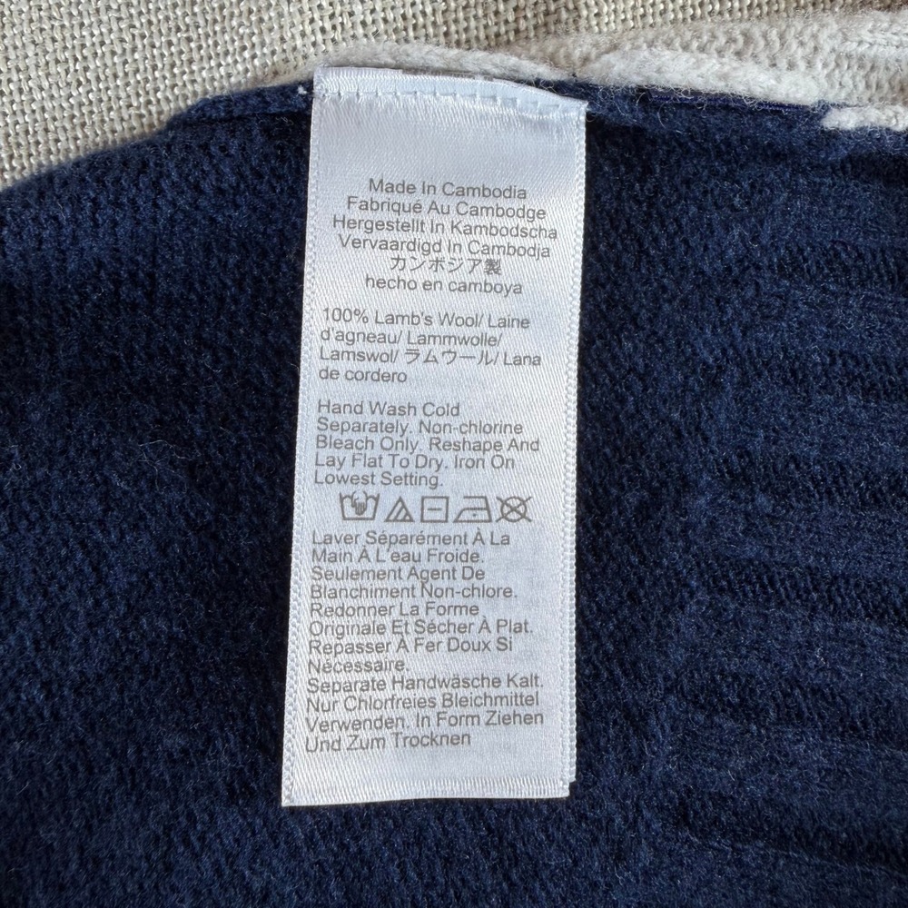 J.Crew U.S. Ski & Snowboard Lambswool Mountain Sweater Navy Red Mens Small 2026 - Picture 8 of 9